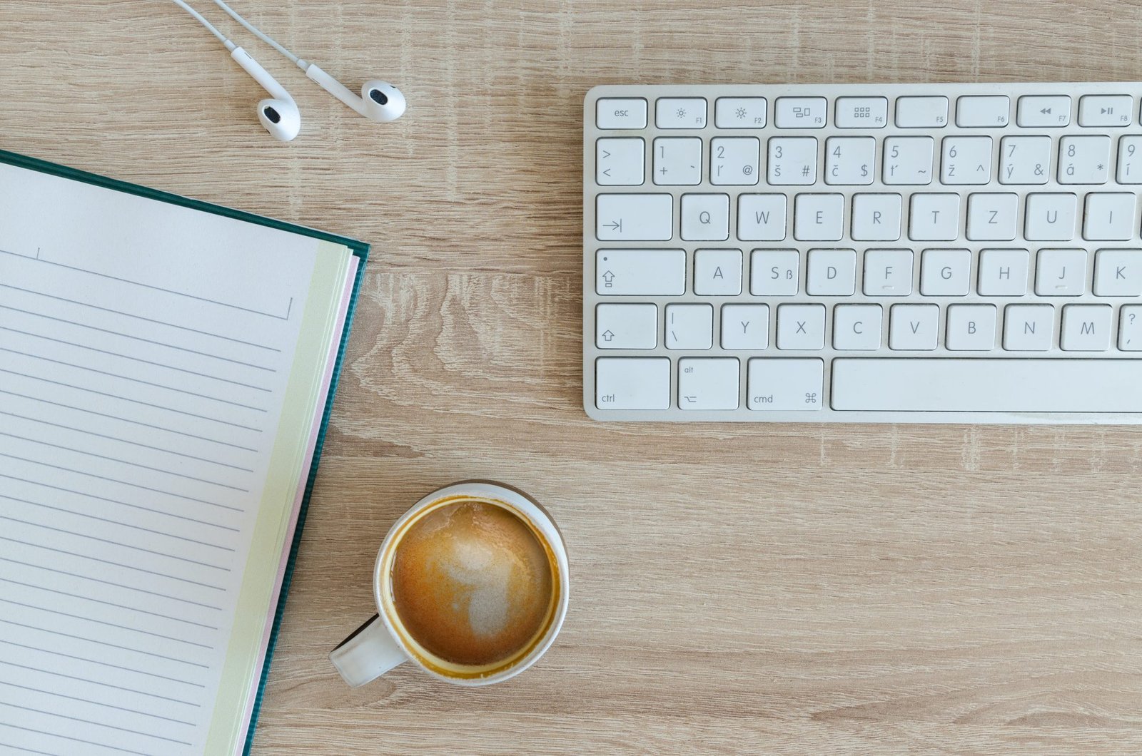 Keyboard and coffee